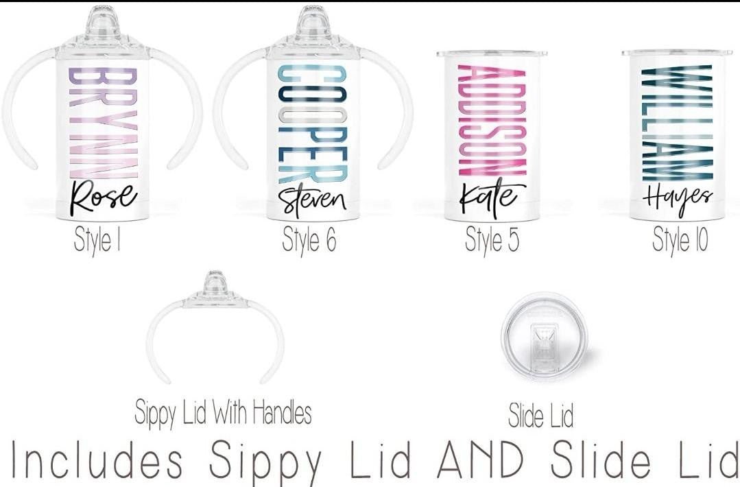 12oz Stainless Steel Personalized Sippy Tumbler - myembroideredgifts-com - GLAM