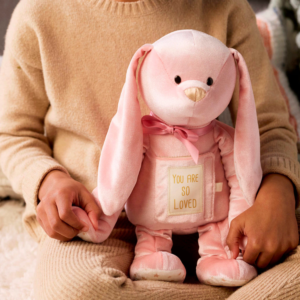 You Are So Loved Pink Bunny by Demdaco Personalized