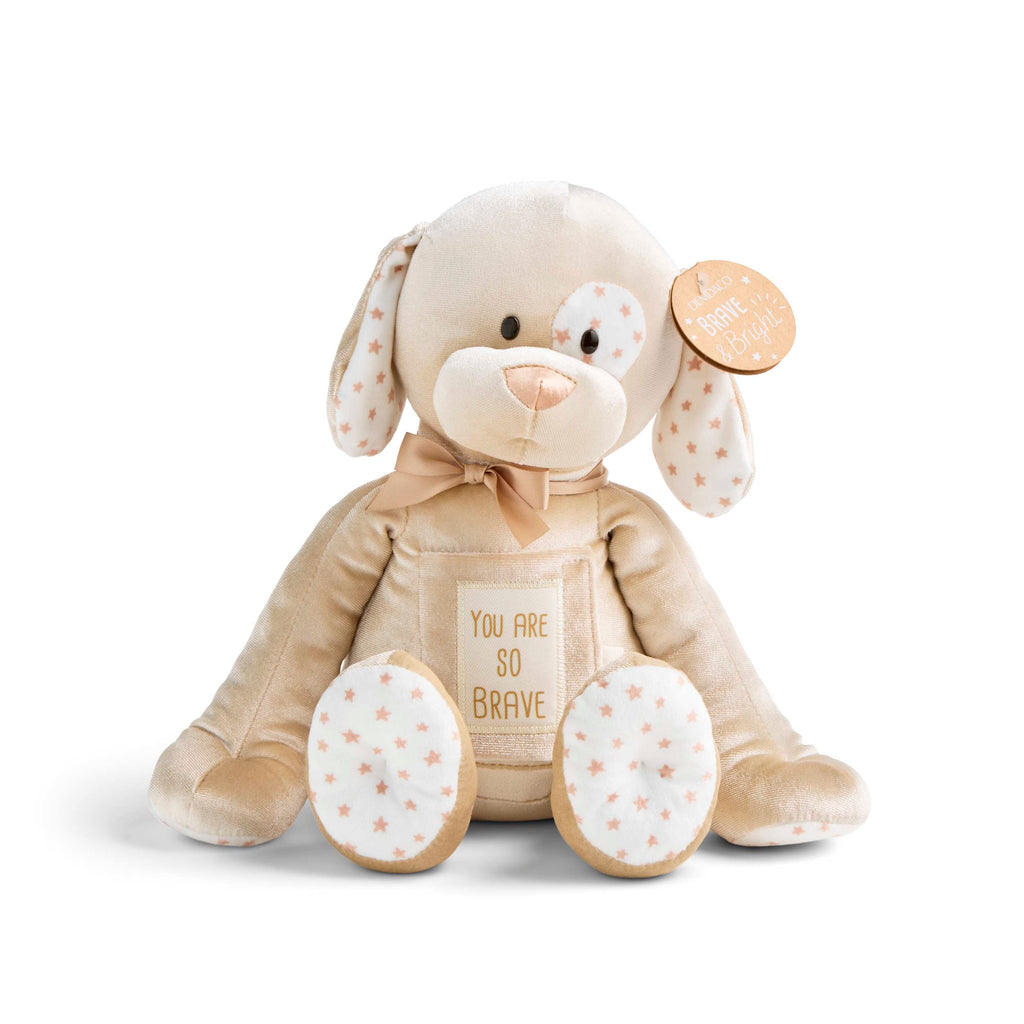 You Are So Brave Taupe Puppy by Demdaco