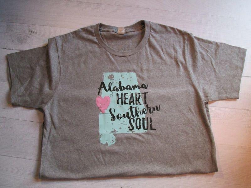 Alabama Heart Southern Soul T-Shirt - myembroideredgifts-com - myembroideredgifts-com