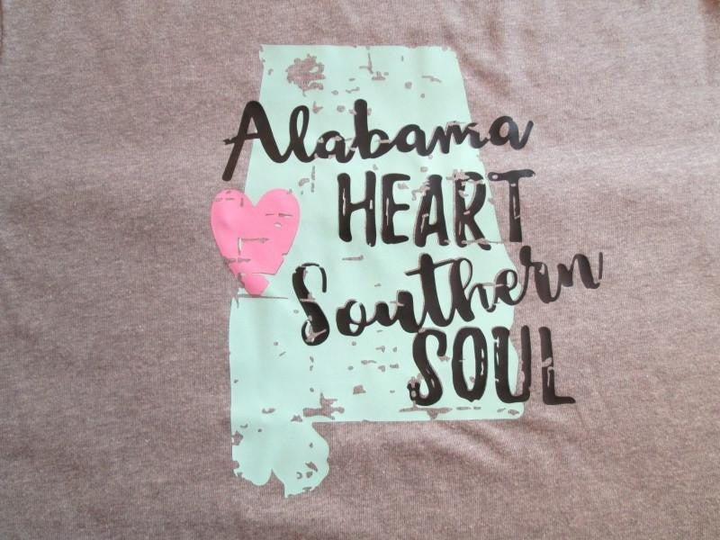Alabama Heart Southern Soul T-Shirt - myembroideredgifts-com - myembroideredgifts-com