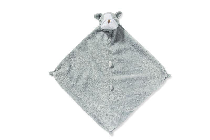 Angel Dear Gray Bulldog Personalized Security Blanket Lovey - myembroideredgifts-com - Angel Dear