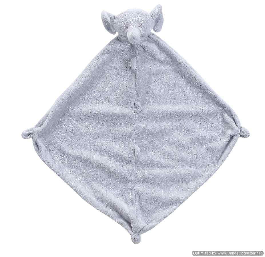 Angel Dear Grey Elephant Personalized Security Blanket Lovey - myembroideredgifts-com - Angel Dear