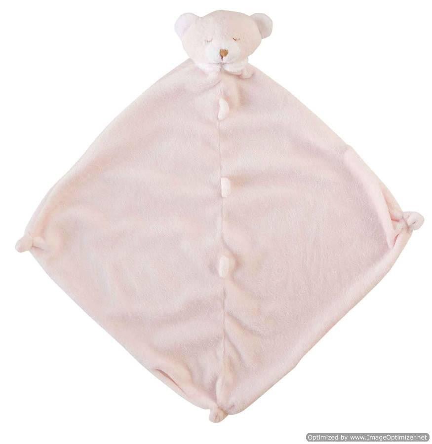 Angel Dear Pink Bear Personalized Security Blanket Lovey - myembroideredgifts-com - Angel Dear