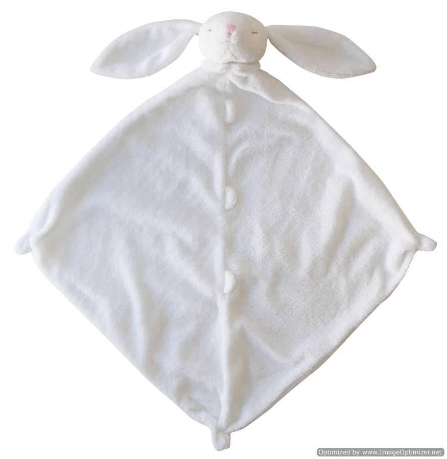 Angel Dear White Bunny Personalized Security Blanket Lovey - myembroideredgifts-com - Angel Dear