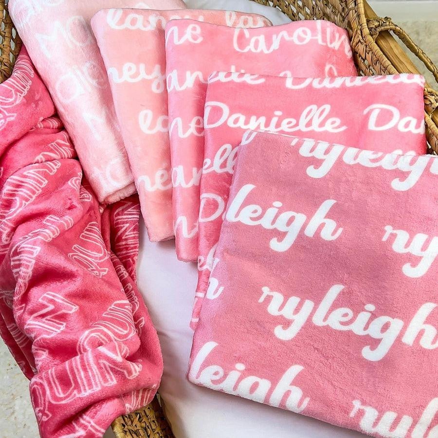 Baby Name Blanket Personalized - myembroideredgifts-com - GLAM