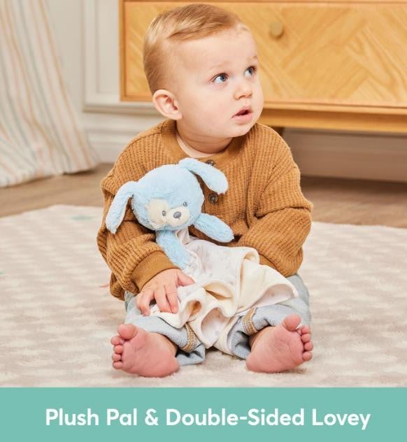 Bay Puppy Lovey 100% Recycled Personalized - myembroideredgifts-com - Baby Gund