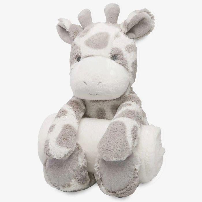 Bedtime Huggie Giraffe and Blanket - myembroideredgifts-com - Elegant Baby