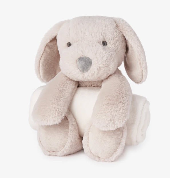 Bedtime Huggie Puppy and Blanket - myembroideredgifts-com - Elegant Baby