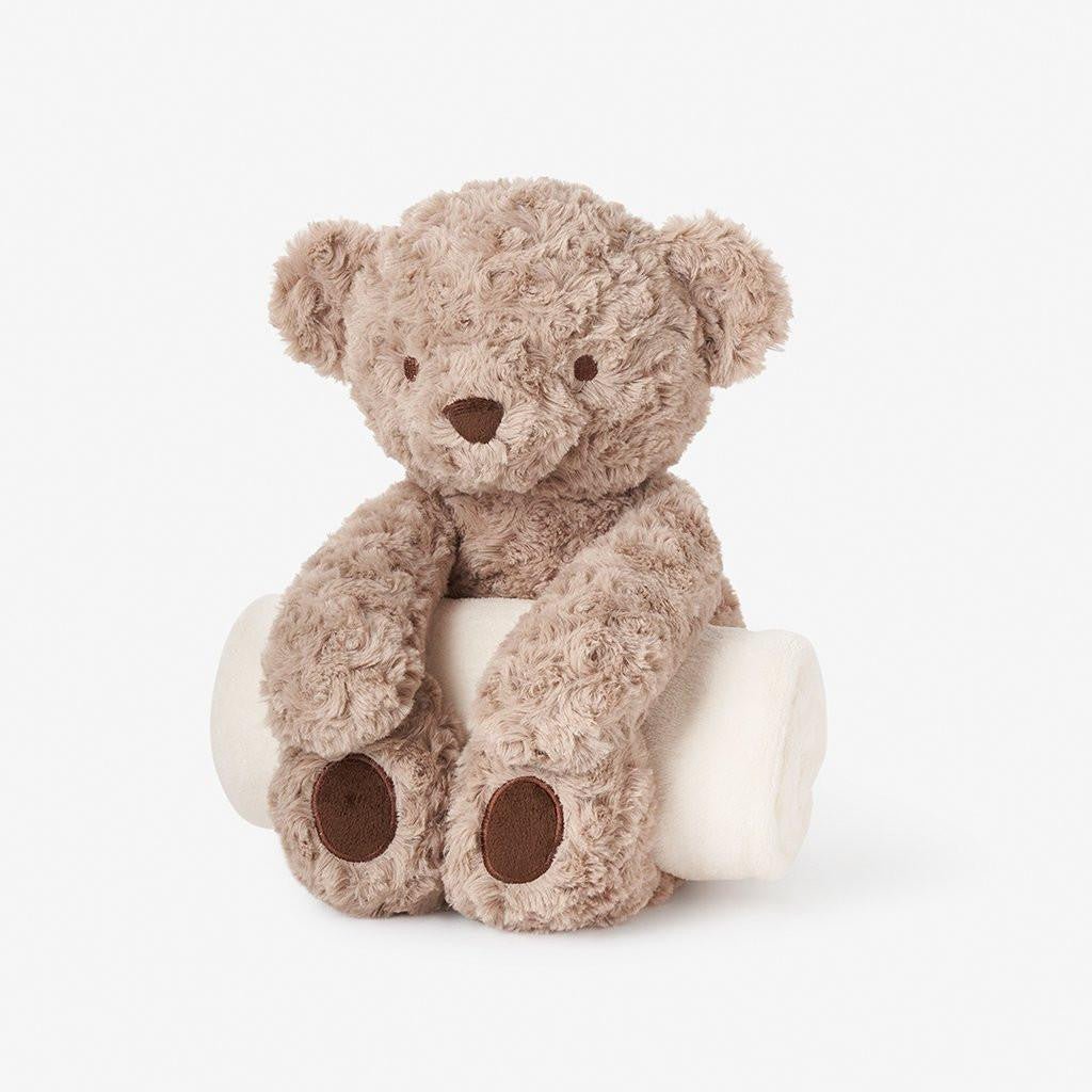 Bedtime Swirl Bear and Blanket - myembroideredgifts-com - Elegant Baby