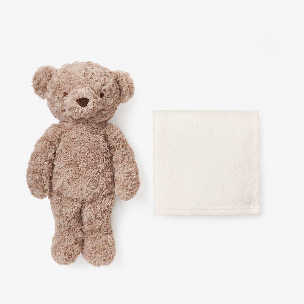 Bedtime Swirl Bear and Blanket - myembroideredgifts-com - Elegant Baby