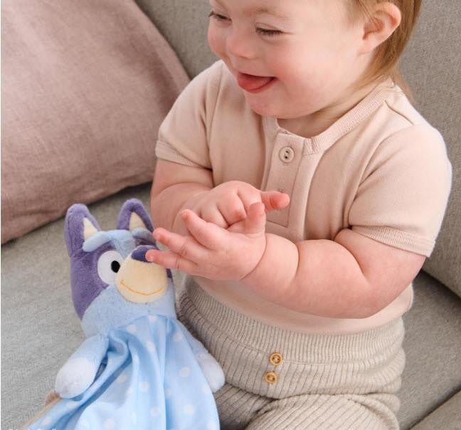 Bluey Lovey, Personalized (Made from 100% Recycled Materials) - myembroideredgifts-com - Baby Gund