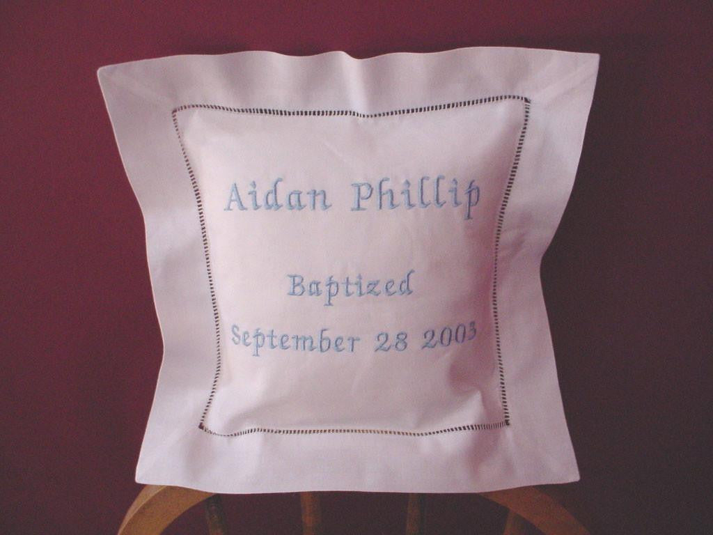 Bourtross Personalized Linen Baby Pillow 