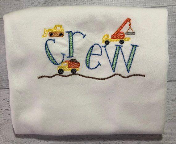  Boys Personalized Embroidered Construction Shirt 