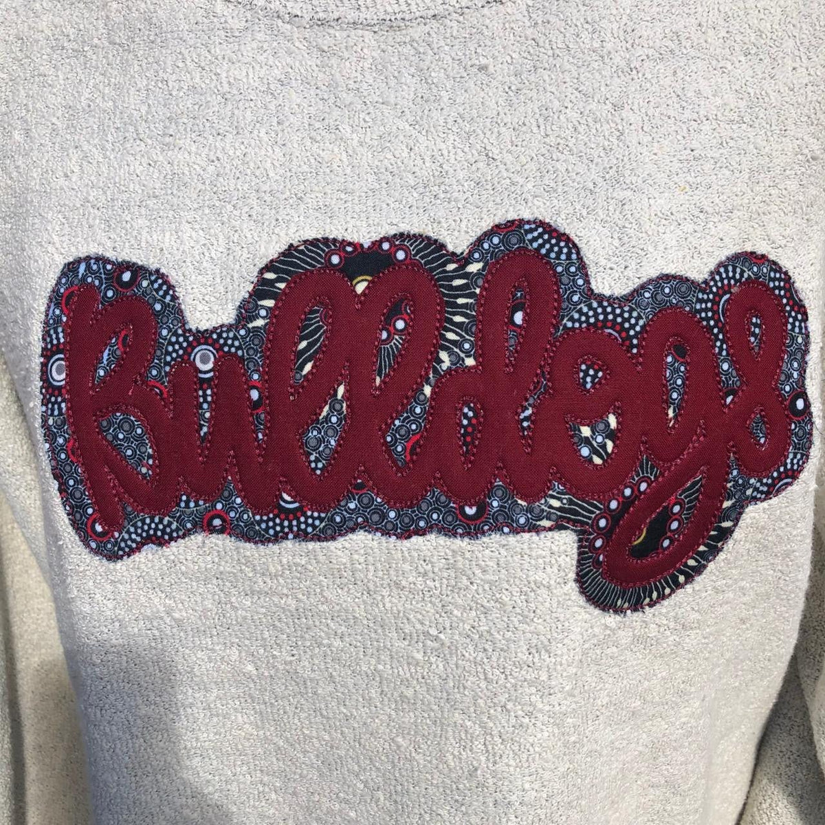 Bulldogs Applique Fleece Sweatshirt - myembroideredgifts-com - Pennant