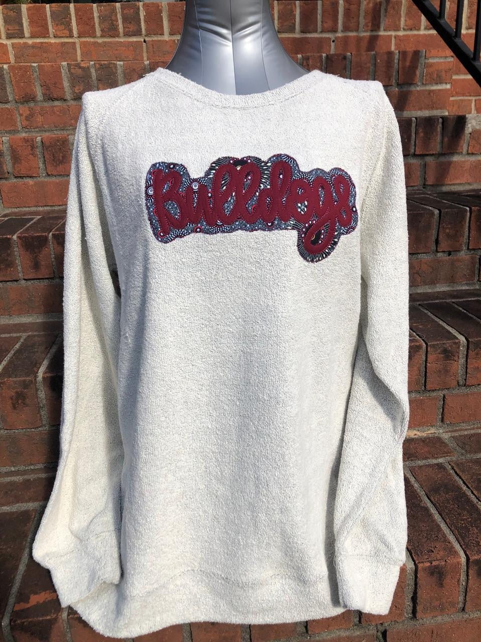 Bulldogs Applique Fleece Sweatshirt - myembroideredgifts-com - Pennant