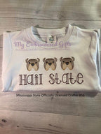 Bulldogs in a Row Embroidered T-Shirt - myembroideredgifts-com - myembroideredgifts-com