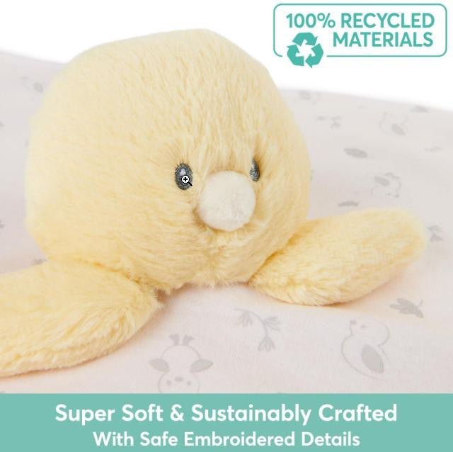 Buttercup Duckling Lovey 100% Recycled Personalized - myembroideredgifts-com - Baby Gund