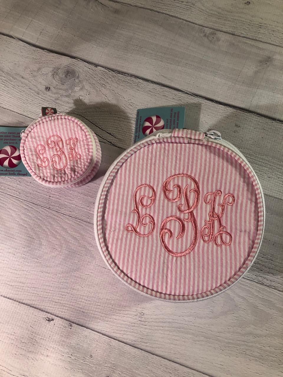 Button Bag Pink Personalized 6inch - myembroideredgifts-com - Mint