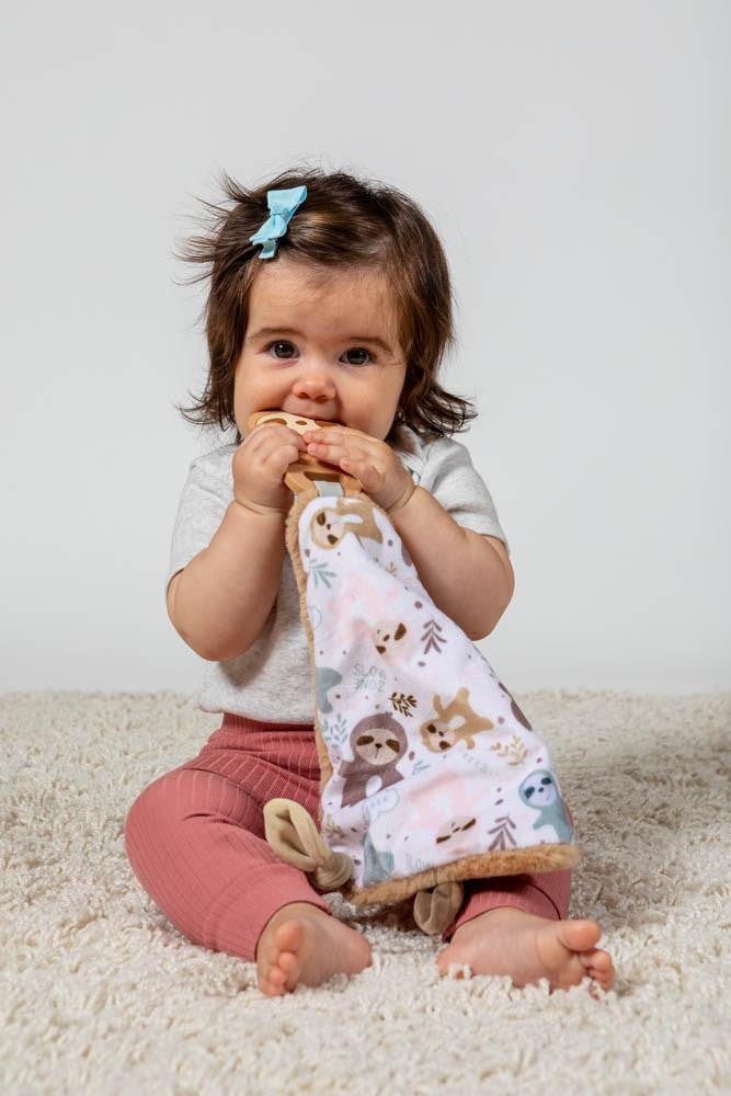 Chewy Crew Sloth Teether Lovey Personalized - myembroideredgifts-com - Mary Meyer