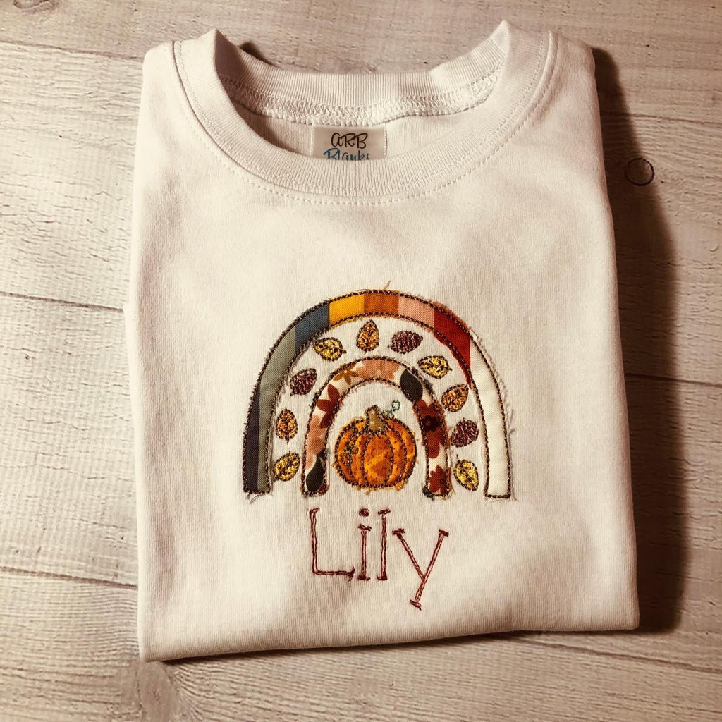 Children's Rainbow Turkey Embroidery Shirt Personalized - myembroideredgifts-com - myembroideredgifts-com