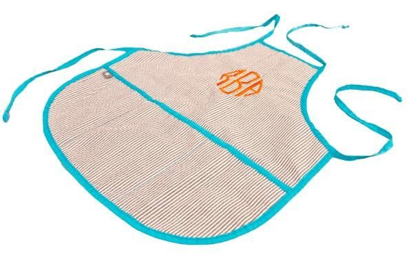 Chocolate Seersucker Art Smock Personalized - myembroideredgifts-com - Mint