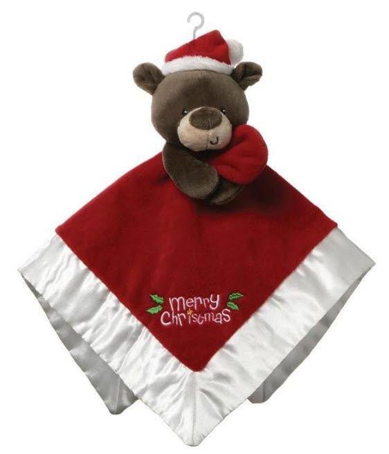 Christmas Bear Lovey Personalized - myembroideredgifts-com - Gund