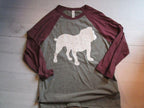 Distressed Bulldog Baseball T - myembroideredgifts-com - myembroideredgifts-com