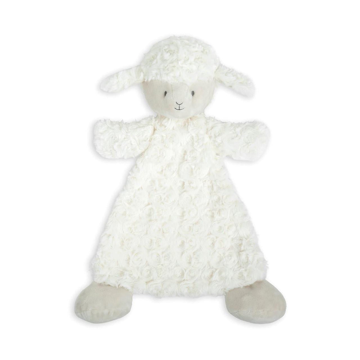 Dolly Lamb Rattle Blankie Personalized - myembroideredgifts-com - Demdaco