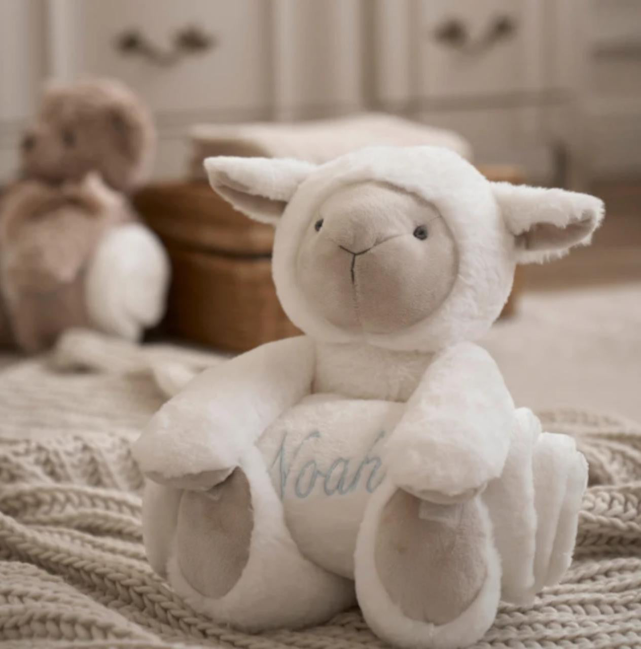 Elegant Baby Bedtime Huggie Lamb and Blanket 