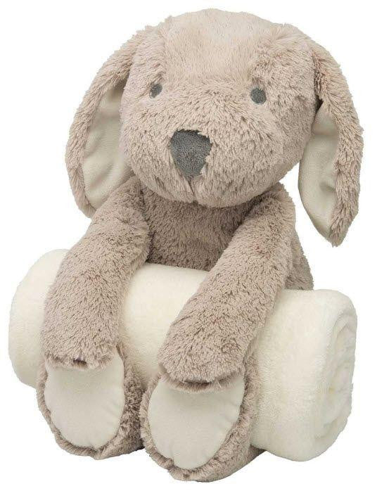 Elegant Baby Bedtime Huggie Puppy and Blanket 