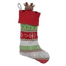 Elegant Baby Christmas Stocking Fairisle Reindeer 