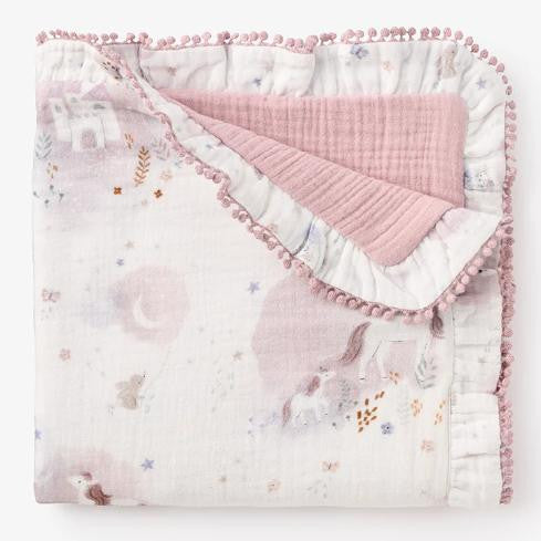 Elegant Baby Fairytale Wonderland Organic Muslin Security Blanket 