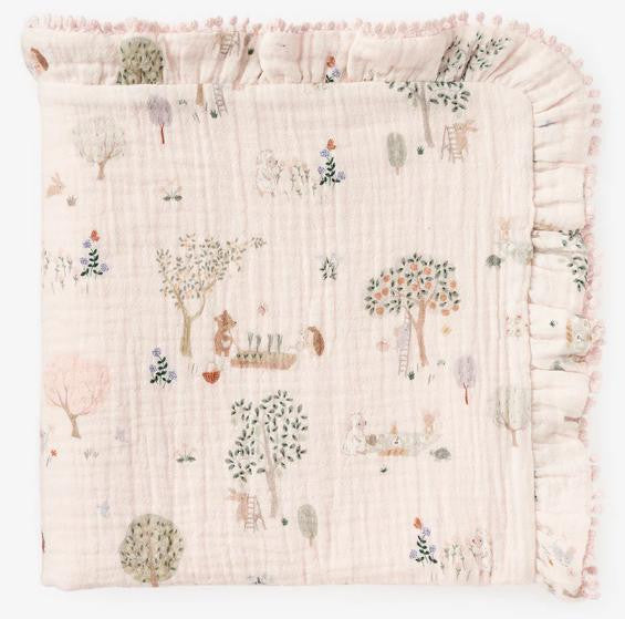 Elegant Baby Garden Picnic Organic Muslin Security Blanket Personalized 