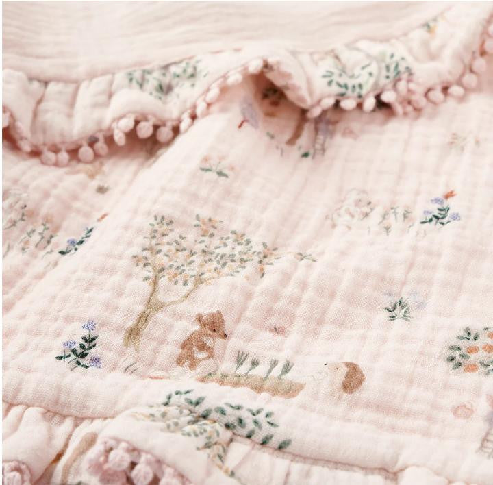 Elegant Baby Garden Picnic Organic Muslin Security Blanket Personalized 