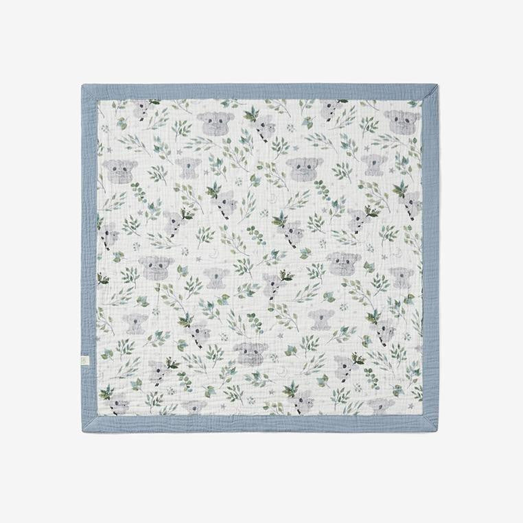 Elegant Baby Koala Print Organic Muslin Security Blanket 
