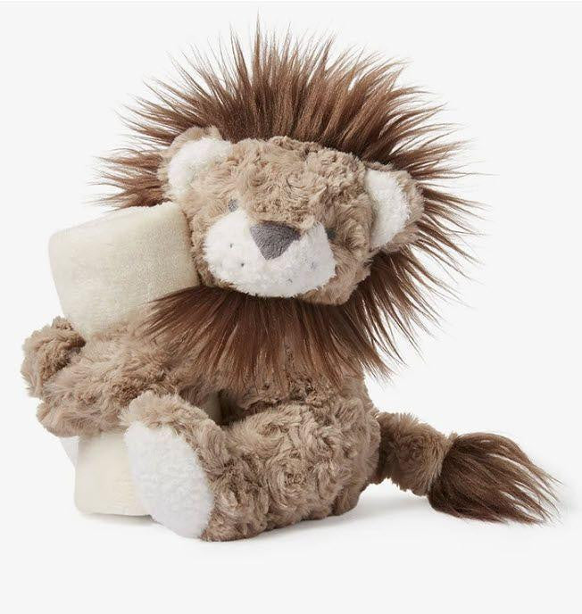 Elegant Baby Naptime Swirl Lion with Lovie Personalized 