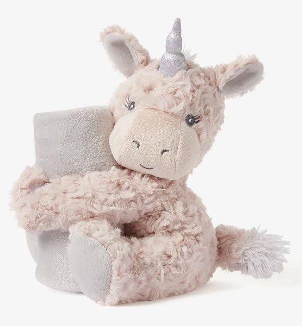Elegant Baby Naptime Swirl Pink Unicorn with Lovie Personalized 