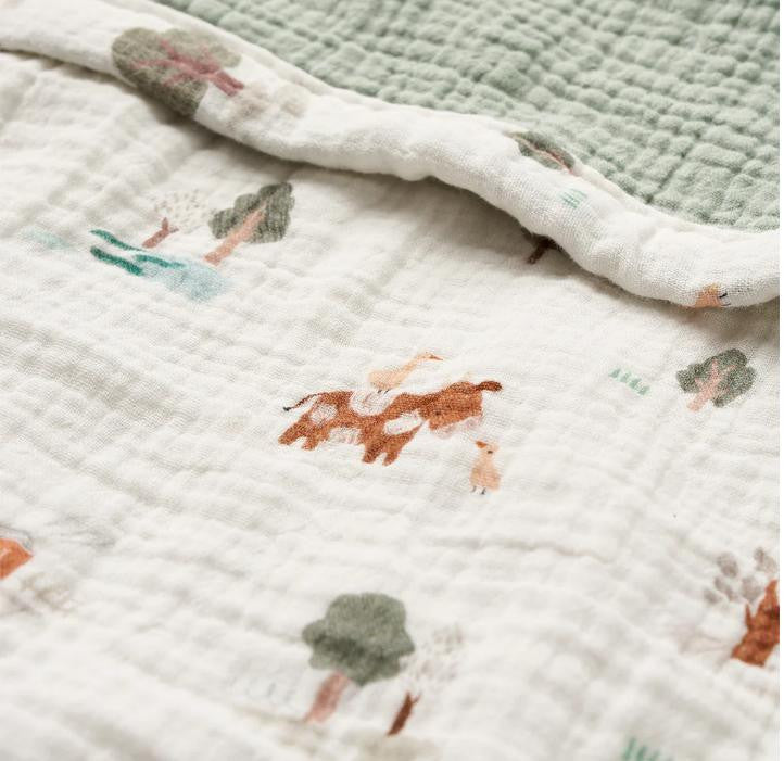 Elegant Baby On the Farm Organic Muslin Security Blanket Personalized 