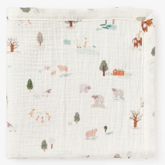 Elegant Baby On the Farm Organic Muslin Security Blanket Personalized 