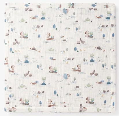 Elegant Baby Pond Friends Organic Muslin Blankie 