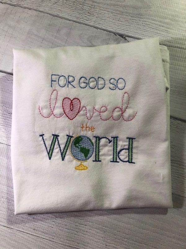 For God So Loved the World Child's T-Shirt - myembroideredgifts-com - myembroideredgifts-com