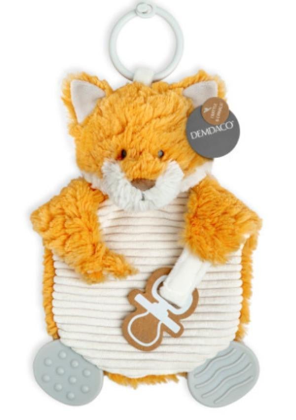 Fox Teether Buddy Personalized - myembroideredgifts-com - Demdaco