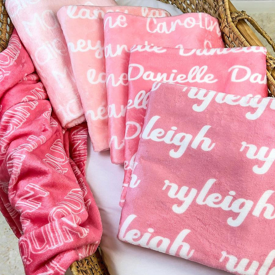 GLAM Baby Name Blanket Personalized 