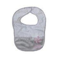 Grey Gingham Baby Bib Personalized - myembroideredgifts-com - Mint