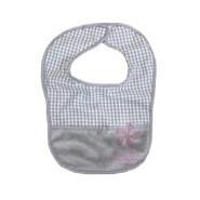 Grey Gingham Baby Bib Personalized - myembroideredgifts-com - Mint