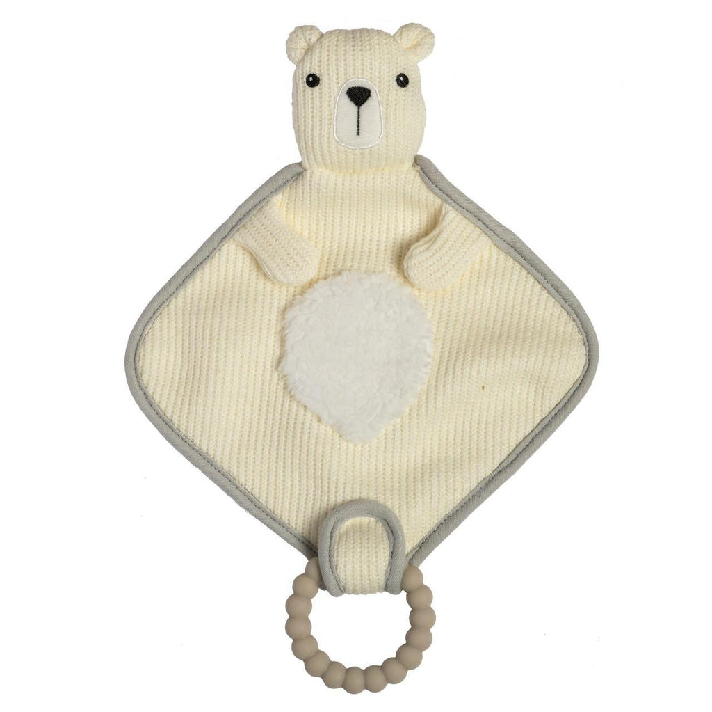 Knitted Nursery Polar Bear Lovey Personalized - myembroideredgifts-com - Mary Meyer