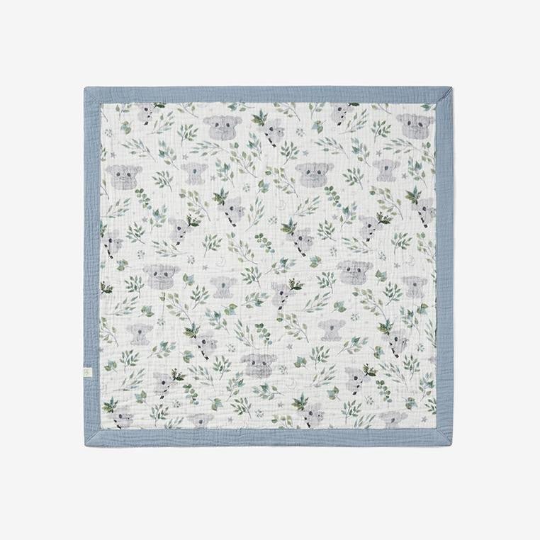 Koala Print Organic Muslin Security Blanket - myembroideredgifts-com - Elegant Baby