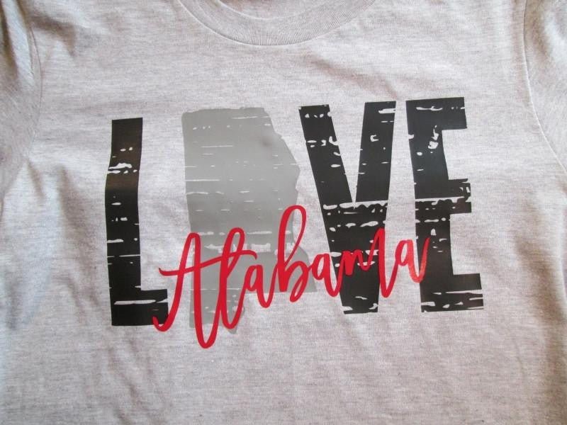 Love Alabama T-Shirt - myembroideredgifts-com - myembroideredgifts-com