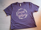 Loved and Blessed T-Shirt - myembroideredgifts-com - Bella+Canvas